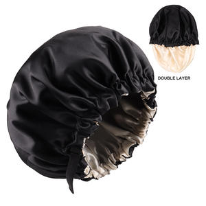 SOLPOP <span class=keywords><strong>Bonnet</strong></span> de nuit double couche pour femme, ajustement invisible à boucle plate, en satin couleur unie réversible, best-seller - Product Image 4