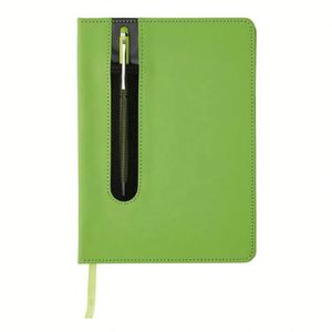 <span class=keywords><strong>Verde</strong></span> estándar de <span class=keywords><strong>tapa</strong></span> <span class=keywords><strong>dura</strong></span> PU A5 portátil con lápiz - Product Image 2