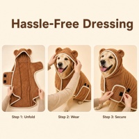 Peignoir absorbant pour chien, séchage rapide, en polyester, serviette de bain pour animaux de compagnie, enveloppement complet du corps, extra épais