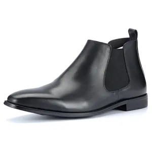 Suministro de fábrica de cuero genuino para hombres, botas de invierno para exteriores, botas Chelsea duraderas de piel de vaca de grado superior, zapatos de vestir con diseño de Italia