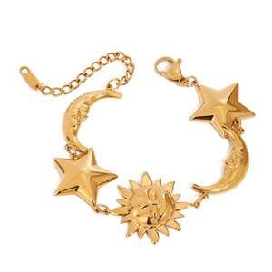 MW Waterproof Stackable Coin Sun Pendant Beach Ocean Star <strong>Moon</strong> <strong>Bracelet</strong> 316l Stainless Steel Jewelry 18k PVD Gold <strong>Bracelet</strong> - Product Image 6
