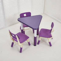 Ensemble de table et de chaise pour enfants, mobilier scolaire triangulaire moderne en alliage d'aluminium réglable, haute performance et prix abordable