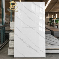 Panneaux muraux en PVC marbré imperméables et brillants |   Plaque décorative pour intérieur et salle de bain, ignifuge, avec revêtement UV, au design moderne