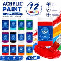 Panwenbo 300ml artiste professionnel peinture acrylique sans acide consistance lisse bonne couverture ensemble de peinture acrylique