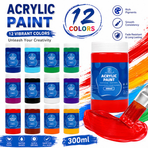 Panwenbo 300ml Artista profesional <span class=keywords><strong>Pintura</strong></span> acrílica sin ácido Consistencia suave Buena cobertura Juego de <span class=keywords><strong>pintura</strong></span> acrílica - Product Image 1