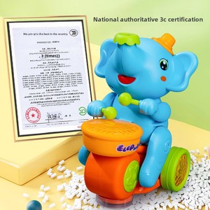 Veicolo Elettrico Omnidirezionale a Forma di <span class=keywords><strong>Elefantino</strong></span> con Palloncino Soffiabile, Luci, Musica e Tamburo, Giocattolo Luminoso per Bambini - Product Image 4