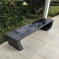 Banc solaire avec point d'accès Wi-Fi, système audio Bluetooth, mobilier public extérieur pour place publique, jardin, rue