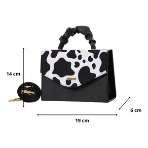 Fana Women's Cow Print <b>Crossbody</b> <b>Bag</b> Single Strap PU Leather Vintage Style 6 Inch Daily Use - Product Image 1
