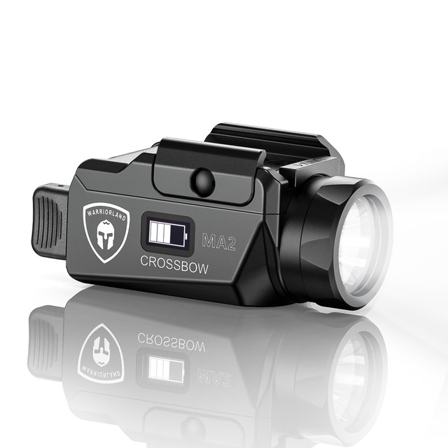 WARRIORLAND 800 Lumens Rail Mounted Universal Tactical Light White LED Tactical Light Magnetic USB Rechargeable Flashlight