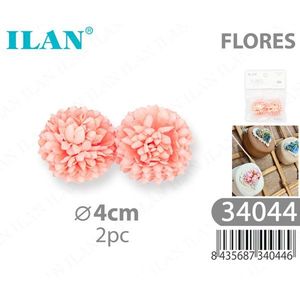 Ilan Flores Teste di Fiori Artificiali Rosa 4cm 2 Pezzi per Decorazioni Artigianali - Product Image 1