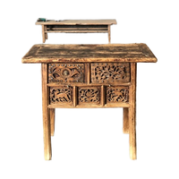 Antique chinois belle sculpture rustique Vintage Table Console en bois massif récupéré avec tiroirs