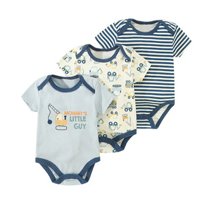 Ventes en gros de combinaisons <span class=keywords><strong>pour</strong></span> bébés et tout-petits en coton unisexe, mignonnes, à motifs de dessins animés, à manches courtes, imprimées <span class=keywords><strong>pour</strong></span> l'été, vêtements <span class=keywords><strong>pour</strong></span> bébés ODM OEM - Product Image 3