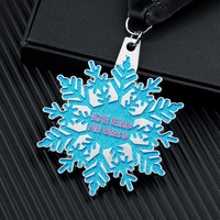 Médaille de ski de sport de fabrication 1ère 2ème 3ème ice elite toutes étoiles médaillon de fleur de neige