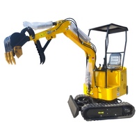 Livraison Gratuite CE Mini-pelleteuse 1 tonne à moteur essence/diesel, avec bras articulé, extension de châssis et commande par joystick, pour usage domestique