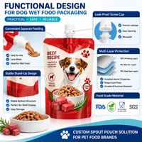 Sachets personnalisés imprimés pour aliments humides pour chiens et chats, avec bec verseur, à coller, résistants à l'humidité, avec bouchon à vis, sans BPA, en plastique, OEM