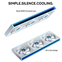 Ventilador de caja de PC upHere de 360 mm con aspas invertidas, ventilador ARGB PWM todo en uno blanco, sincronización con la placa base Infinity Mirror de 5V y 3 pines