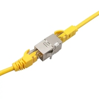 Harga grosir konektor Ethernet Mount Panel Cat6a Rj45 8p8c 180 derajat perisai Stp Cat6a Keystone Jack