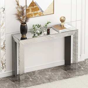 <span class=keywords><strong>Tavolo</strong></span> Consolle Moderno da Ingresso <span class=keywords><strong>in</strong></span> <span class=keywords><strong>Vetro</strong></span> a Specchio Argentato per Arredo Casa e Hotel - Product Image 3