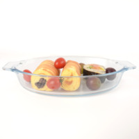 Plat à four ovale en verre borosilicate résistant à la chaleur Simplife avec poignées et couvercle hermétique, capacité 700 ml, compatible four