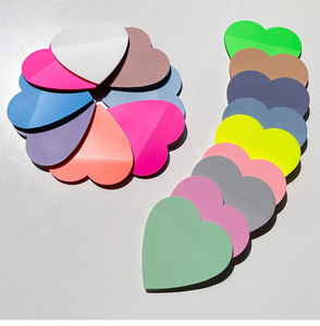 Notas adhesivas en forma de corazón transparentes de colores brillantes Burbujas Nota adhesiva única Índice de mensajes de PET Notas de notas de N-Times - Product Image 2