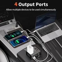 Convertisseur de courant pour voiture avec ports USB QC3.0, 12V 110V AC, 4 ports USB, adaptateur de chargeur, convertisseur de prise de voiture