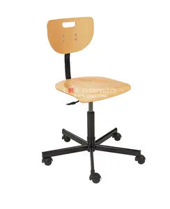 Школьная мебель лабораторная мебель высокое качество деревянный передвижной одиночный стул со спинкой регулируемая высота