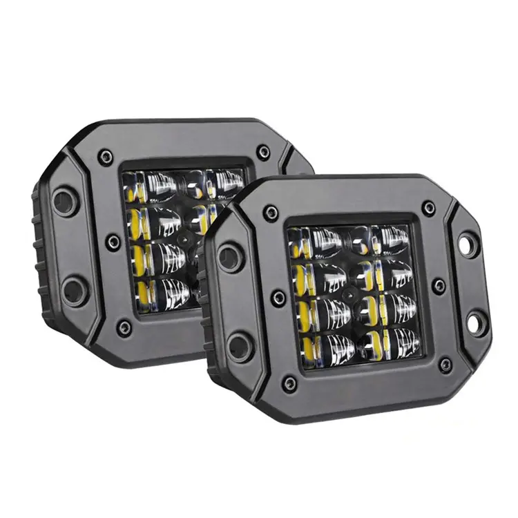 5" Flush Mount LED Work Lights Bumper Reverse Pods Light Bar 4-Row Watermelon LED Driving Light for Offroad SUV 4x4 Cars Truck