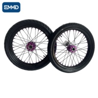 مجموعة عجلات دراجة كهربائية للطرق الوعرة مقاس 70/90-17 و90/80-17 مع إطارات للشوارع وعجلات ملونة لتحديث دراجات سورون لايت بي