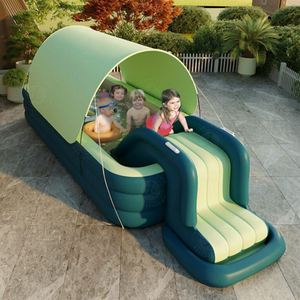 Piscina inflable <span class=keywords><strong>de</strong></span> 2,1/2,6/3M, <span class=keywords><strong>piscinas</strong></span> grandes con toboganes <span class=keywords><strong>de</strong></span> agua y sombrilla para juego familiar - Product Image 1