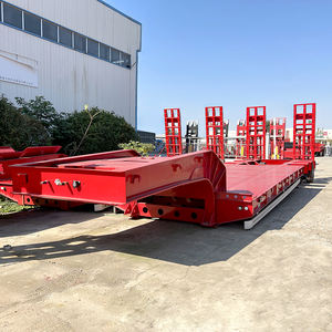 Semirremolque de cama baja de <span class=keywords><strong>segunda</strong></span> <span class=keywords><strong>mano</strong></span>, camión grande de carga, <span class=keywords><strong>remolque</strong></span> plano de 3 ejes, venta - Product Image 3