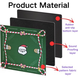 Tapis <span class=keywords><strong>de</strong></span> Mahjong américain <span class=keywords><strong>de</strong></span> Noël pour les tuiles <span class=keywords><strong>de</strong></span> Mahjong, en caoutchouc naturel antidérapant, réduction du bruit, lavable - Product Image 6
