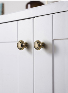 Poignée de meuble en laiton brossé, bouton de tiroir, poignée ronde vintage pour commode, quincaillerie pour cuisine et armoire - Product Image 3