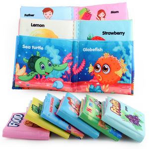 Vente directe d'usine originale Livre en tissu pour enfants Livre d'apprentissage cognitif en anglais pour bébés Éducation précoce Intelligence Animaux marins - Product Image 5