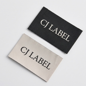 Logo de marque personnalisé d'usine, étiquette de vêtement à coudre à la <span class=keywords><strong>main</strong></span>, étiquette tissée en coton biologique haute densité à repasser sur vêtements - Product Image 2