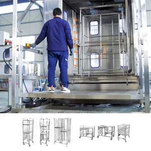 Laveuse à chaud pour paniers de stérilisation de supermarché, en acier inoxydable SUS304, avec étagère multi-niveaux, pour le nettoyage des paniers - Product Image 2