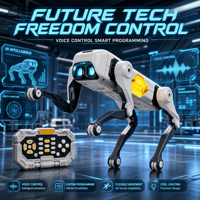 Akıllı Robot Köpek Oyuncak Beyaz Dört Ayaklı LED Gözlü Uzaktan Kumandalı Dans Eden Çocuklar İçin STEM Öğrenme Hediyesi Toptan