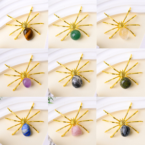 Figuras de Araña de Cristal Pulido, Tallados de Animales en Piedra Curativa, Venta al por Mayor para Decoración - Product Image 4