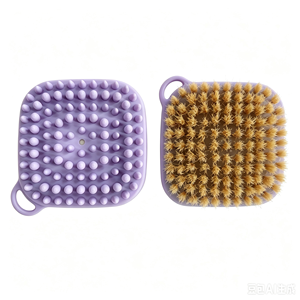 Cepillo de Baño para Mascotas de Doble Cara con Masaje de Silicona y Cerdas Naturales para Perros y Gatos, Herramienta de Aseo para Limpieza Profunda y Control de la Caída de Pelo - Product Image 5