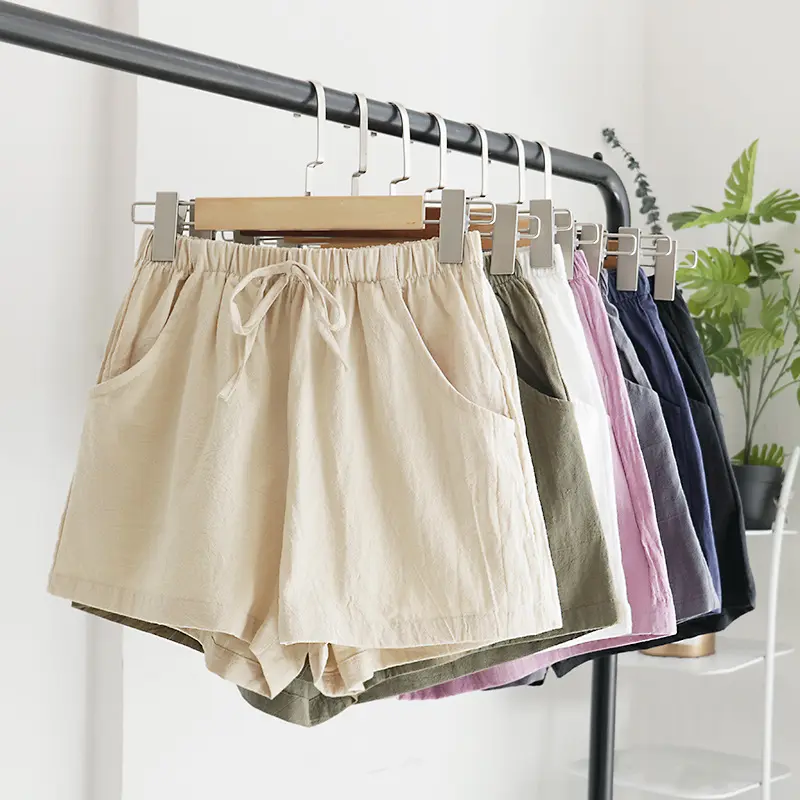 2023 girls summer shorts for women cotton and linen comfortable shorts