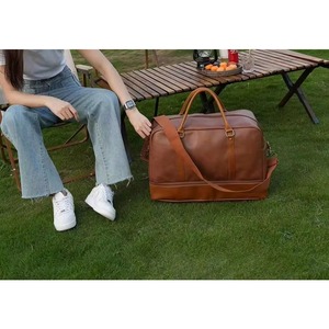 Fábrica BSCI, venta al por mayor de bolsas de viaje de poliéster OEM, bolsas de lona para viaje, bolsas de fin de semana de cuero con compartimento para zapatos - Product Image 6