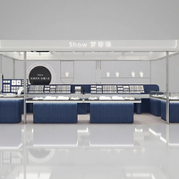 Vitrine de présentation de bijoux en verre de luxe, design intérieur personnalisé pour boutique, armoire éclairée par LED