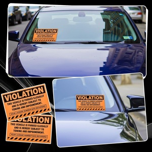Etiquetas de advertencia de infracciones de estacionamiento privado impresas personalizadas con su logotipo para el sistema de advertencia de remolque de patrulla de seguridad - Product Image 6