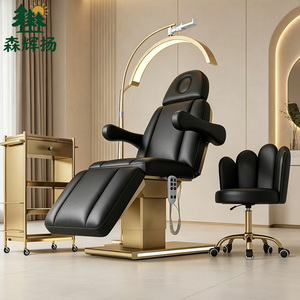 Table <span class=keywords><strong>de</strong></span> soin électrique pour salon <span class=keywords><strong>de</strong></span> beauté et clinique, lit <span class=keywords><strong>de</strong></span> <span class=keywords><strong>massage</strong></span>, table <span class=keywords><strong>de</strong></span> soin des cils, table <span class=keywords><strong>de</strong></span> soin du visage, lit d'esthéticienne, base dorée - Product Image 3