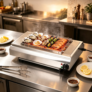 Barbecue électrique haute puissance 3KW, en acier inoxydable, sans fumée, machine à griller commerciale pour la cuisson du maïs et du poisson grillés - Product Image 4