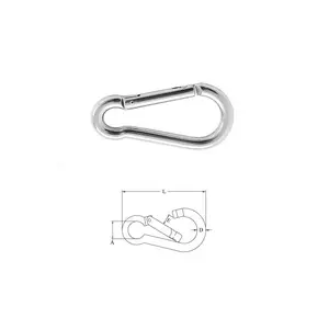 stainless steel spring hook with locking bar groove straight