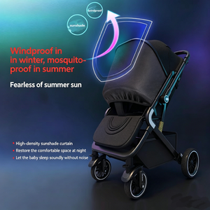 <span class=keywords><strong>Poussette</strong></span> légère tout-terrain JXB en acier haute teneur en carbone, pliable d'un seul clic, pour nouveau-nés et jeunes enfants - Product Image 2