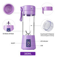 Draagbare USB Elektrische Blender 6-Blads Mini Handheld Fruitpers 600ml Capaciteit Huishoudelijke Sapcentrifuge Voedselverwerker Milkshake