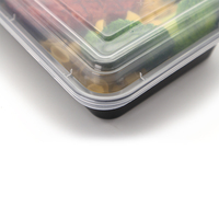 Échantillon Lave-vaisselle gratuit à emporter Micro-ondes 48oz Rectangle en plastique jetable Bento Boîtes à lunch pour la préparation des repas