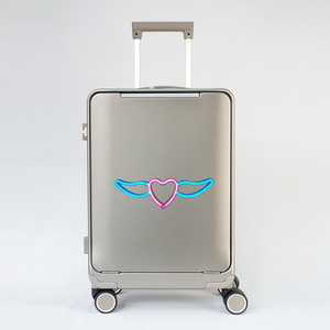 Custom Designed 20-Inch Illuminated Suitcase With Led Strip Front Opening Lightweight Carry-On For Leisure Travel - Product Image 1
