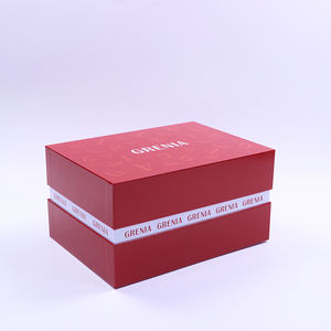 Boîte d'emballage en carton rigide rouge de luxe personnalisée en gros avec logo, couvercle et base en deux parties pour parfum cosmétique - Product Image 2